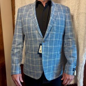S. Cohen Men's Blue Plaid Blazer 44R - Brand New with Tags.